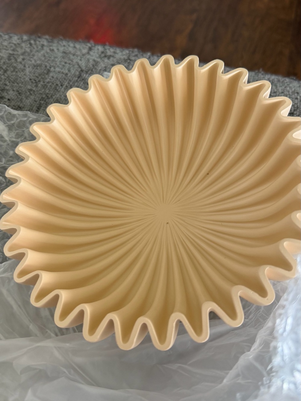 Stylish Concrete Decorative Bowl for Modern Home Decor Accent 7.9 In Beige